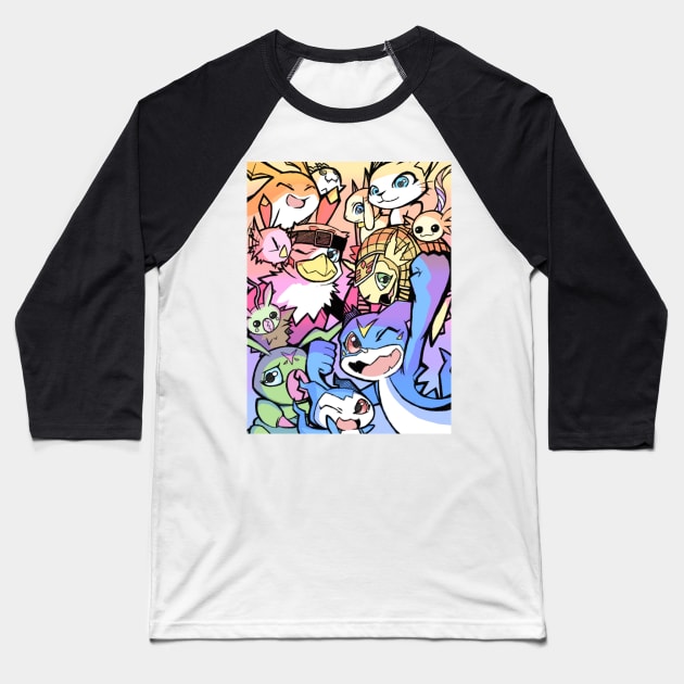 Digimon Adventure 2 Baseball T-Shirt by PaulDrawsArt